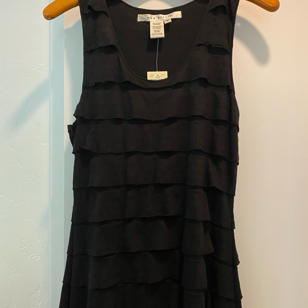 Max Studio tiered ruffle black maxi dress